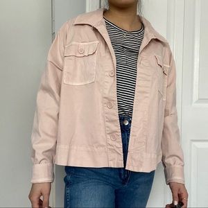 pink light jacket with buttons